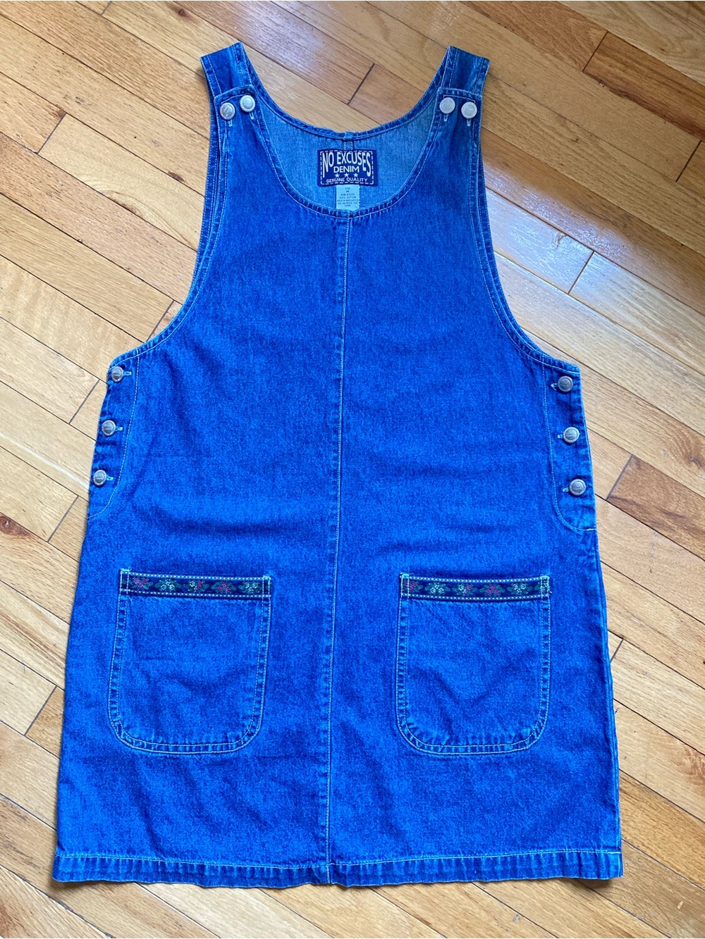 VTG No Excuses Denim Overall Dress